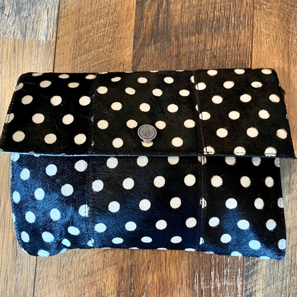 CLUB MONACO Calf Hair Polka Dot Clutch - Picture 8 of 11